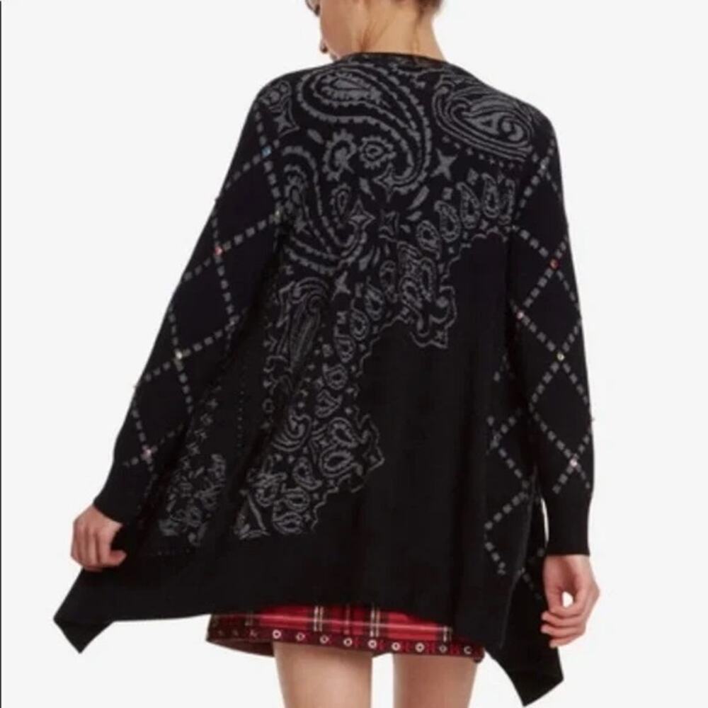 DESIGUAL NWT $159 Memphis Black Embellished Sweater